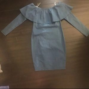 Denim off the shoulder dress